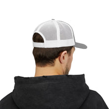 Cotton Snapback Trucker Cap - Hired Guns (black/red logo)