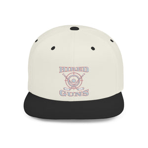 Flat Bill Snapback - Hired Guns (gray/red logo)