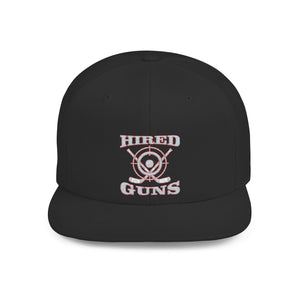 Flat Bill Snapback - Hired Guns (gray/red logo)