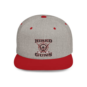 Flat Bill Snapback - Hired Guns (black/red logo)