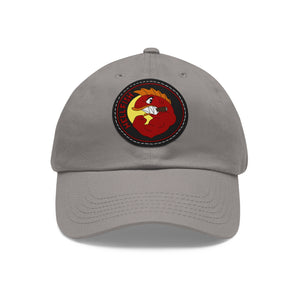 Dad Hat with Leather Patch (Round) - Hellfish