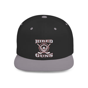Flat Bill Snapback - Hired Guns (gray/red logo)