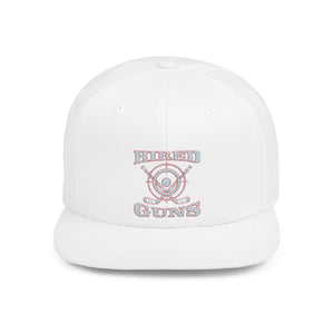 Flat Bill Snapback - Hired Guns (gray/red logo)