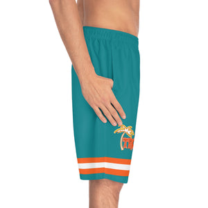 Tropics (Blue) Men's Board Shorts (AOP)