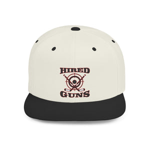 Flat Bill Snapback - Hired Guns (black/red logo)