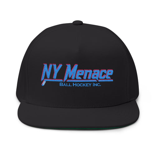 Menace Embroidered Flat Bill Cap