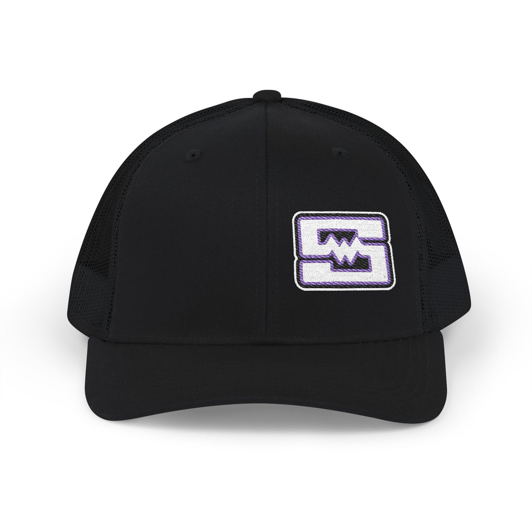 Embroidered Snapback Trucker Cap - Shockwave