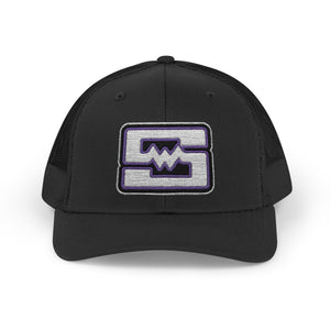 Embroidered Snapback Trucker Cap - Shockwave