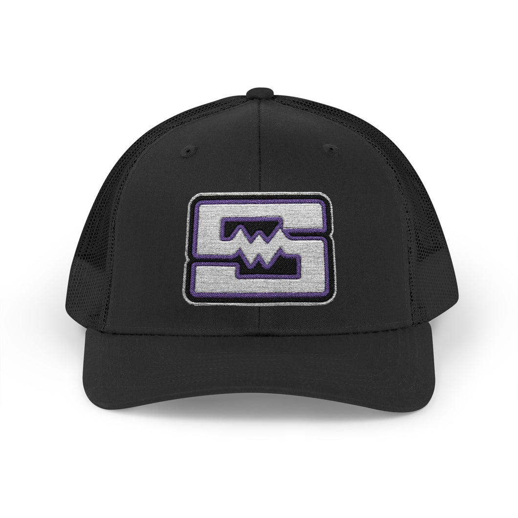 Embroidered Snapback Trucker Cap - Shockwave