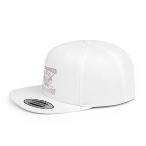 Flat Bill Snapback - Hired Guns (gray/red logo)