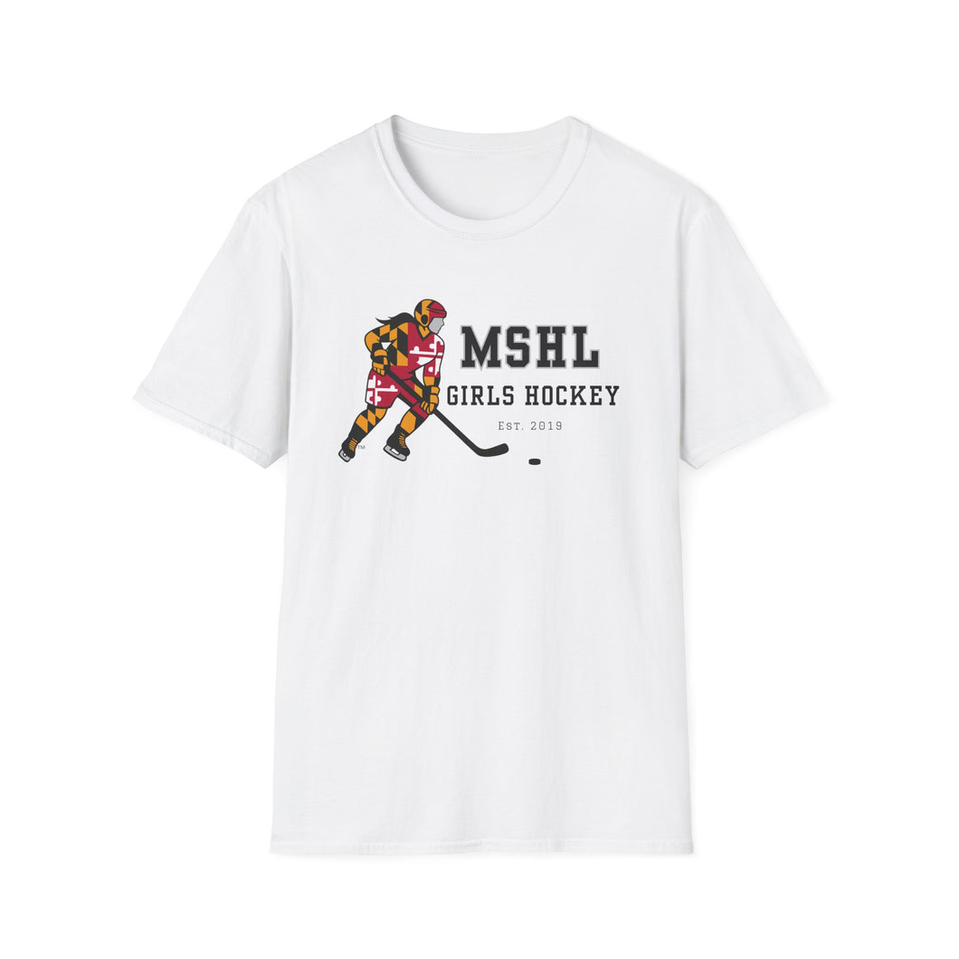 MSHL Girls Hockey Unisex Softstyle T-Shirt (white)