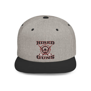 Flat Bill Snapback - Hired Guns (black/red logo)