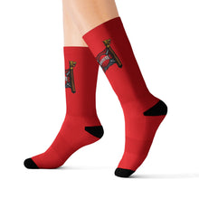 Fitchburg Raiders Red Sublimation Socks (Flag logo)