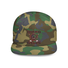 Flat Bill Snapback - Hired Guns (black/red logo)