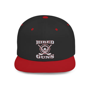 Flat Bill Snapback - Hired Guns (gray/red logo)
