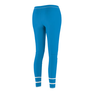 Women's Cut & Sew Casual Leggings (AOP) - Militia (blue)