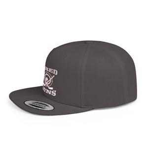 Flat Bill Snapback - Hired Guns (gray/red logo)
