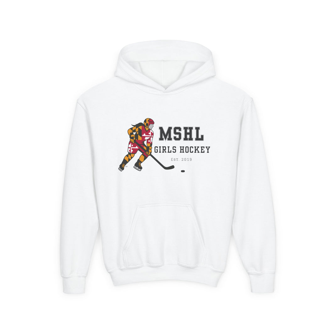 MSHL Girls Hockey Youth Heavy Blend™ Hooded Sweatshirt (White)