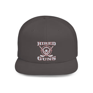 Flat Bill Snapback - Hired Guns (gray/red logo)