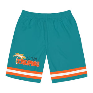 Tropics (Blue) Men's Board Shorts (AOP)