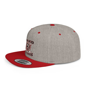 Flat Bill Snapback - Hired Guns (black/red logo)