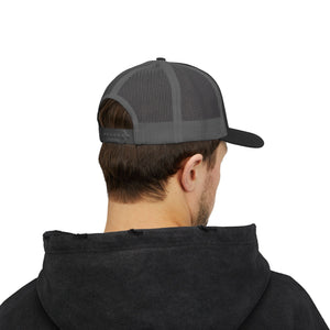 Embroidered Snapback Trucker Cap - Shockwave
