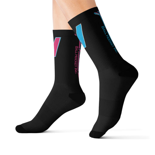 Menace Black Sublimation Crew Socks