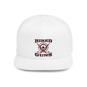 Flat Bill Snapback - Hired Guns (black/red logo)