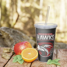 Plastic Tumbler with Straw haverford hawks