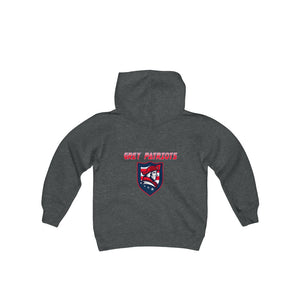 2 SIDED Youth Heavy Blend Hooded Sweatshirt - 12 COLOR - GREY PATRIOTS