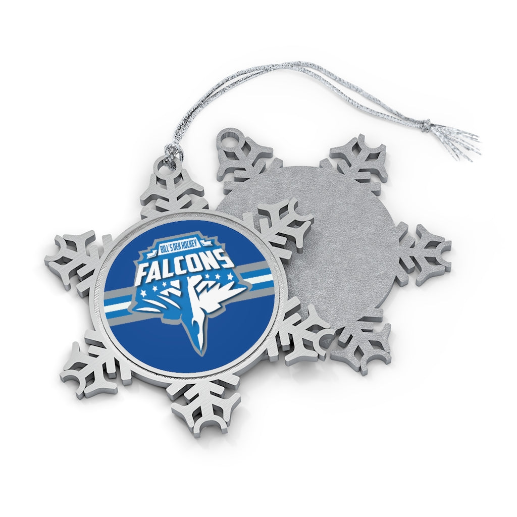 Pewter Snowflake Ornament - Falcons