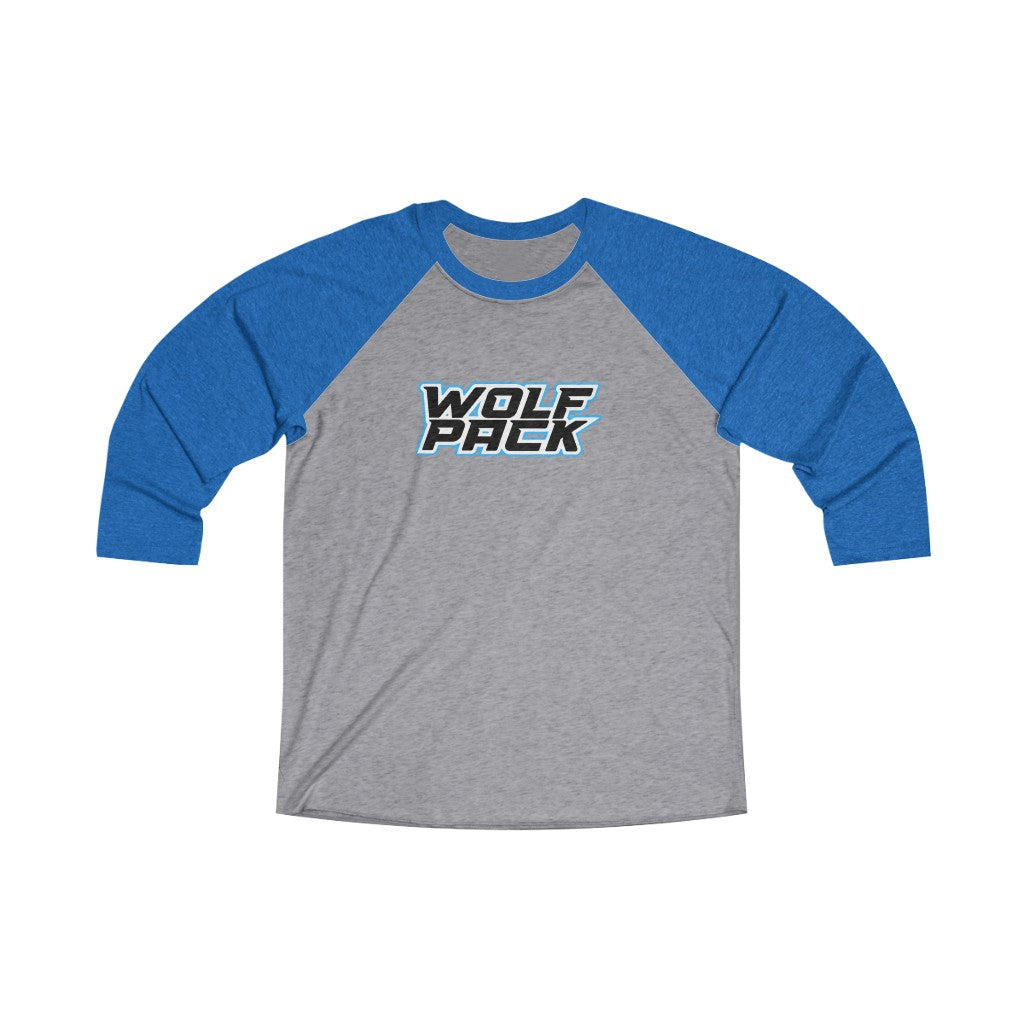 Unisex Tri-Blend 3/4 Raglan Tee - 7 COLOR - WOLF PACK