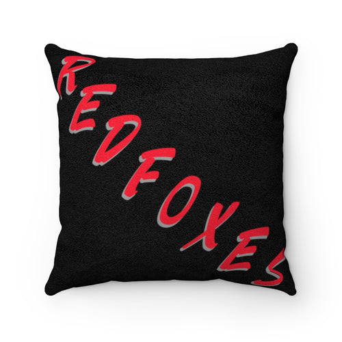 Faux Suede Square Pillow- RED FOXES