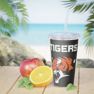Plastic Tumbler with Straw Tigers