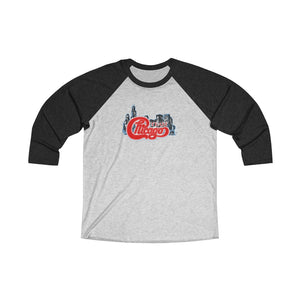 Unisex Tri-Blend 3/4 Raglan Tee-CHICAGO