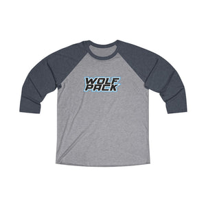 Unisex Tri-Blend 3/4 Raglan Tee - 7 COLOR - WOLF PACK