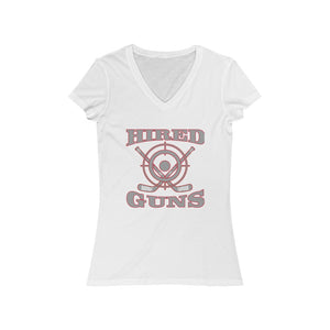 Women's Jersey Short Sleeve V-Neck Tee - Hired Guns