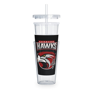 Plastic Tumbler with Straw haverford hawks